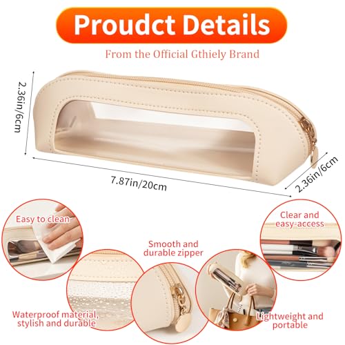 Compact Double-Sided Clear Makeup Bag - Waterproof PU Leather