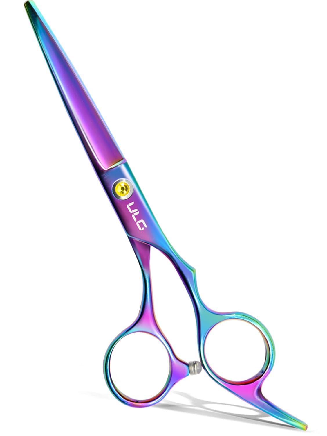Left-Handed Hair Cutting Scissors - ULG 6.5-Inch Razor Edge Barber Shears | Japanese Stainless Steel, Blue Fingerhole Ring