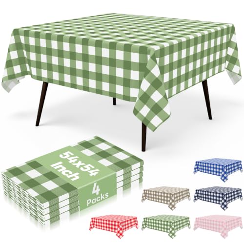 Buffalo Check Disposable Tablecloths - 4 Pack, 54x54