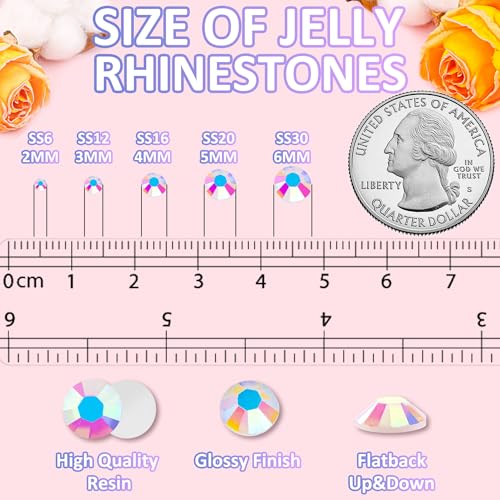 White AB 3mm Resin Rhinestones 6000Pcs with Glue | 10ml B7000 Adhesive & Tools