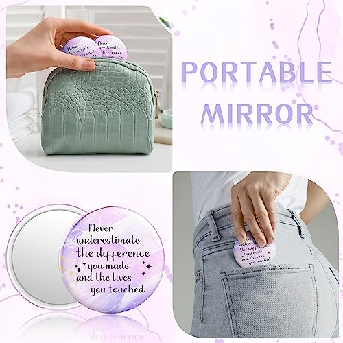 Tradder 48 Pcs Inspirational Compact Mirrors for Women and Gifts, 2.76 Inch