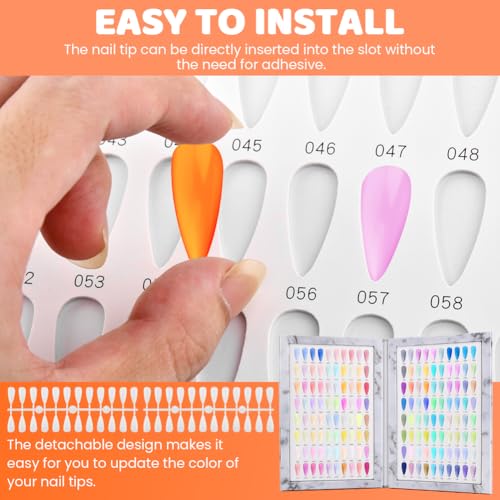 Axrivonte Nail Color Display Book - 160 Tips Organizer, Grey