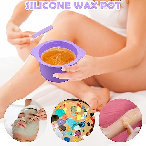 HingTai 2Pcs Silicone Wax Warmer Liners with Spatulas for Hair Removal