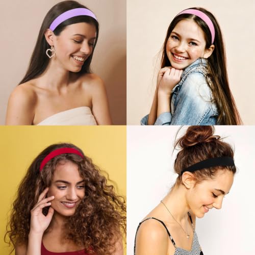 Wecoe Satin Headbands Set E - 16 Pack Hair Bands for Women & Girls