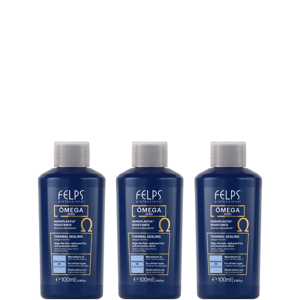 Omega Zero Nanoplastia Hair Straightening Treatment - Formaldehyde-Free with Macadamia Oil | Mini 3x3.38 fl. oz