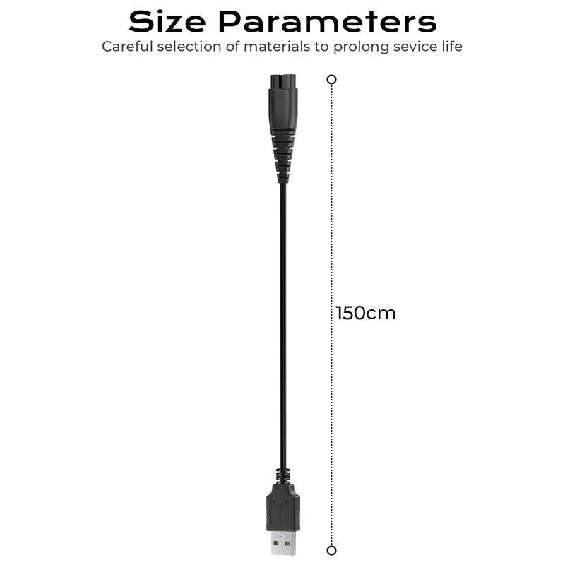 Vancle USB Charger Cable for Hatteker, Shaver Charger Cable Compatible with Hatteker RFC-588 RFC-589 RFC-690 RFC-692 RFC-696 RSCX-7856 RSCX-9598 1.5m