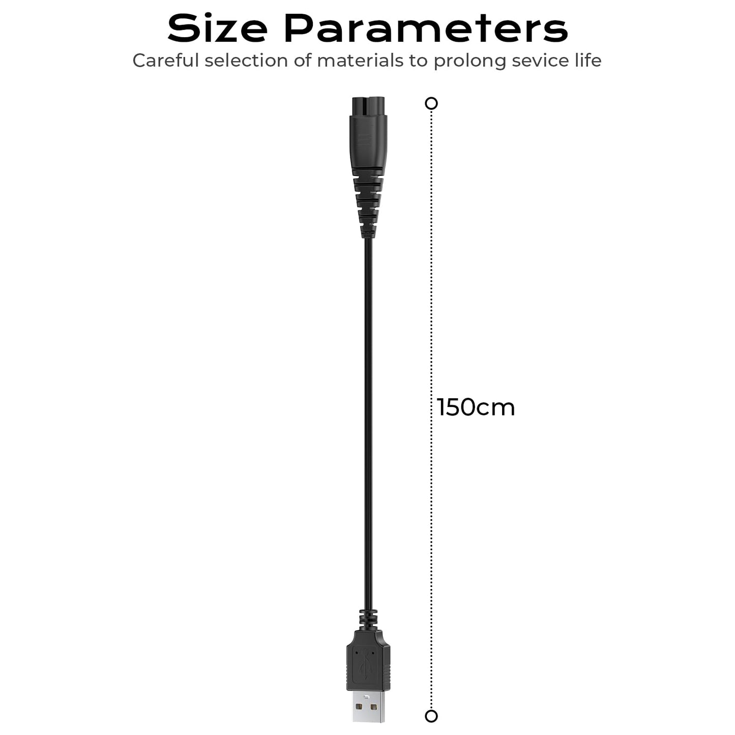 5V USB Charger for Hatteker Cordless Beard Trimmer Hair Clippers RFC-588 RFC-598 RFC-690 RFC-692 RFC-696 RSCX-7568 RSCX-9598 Electric Shaver Razor Charging Cord