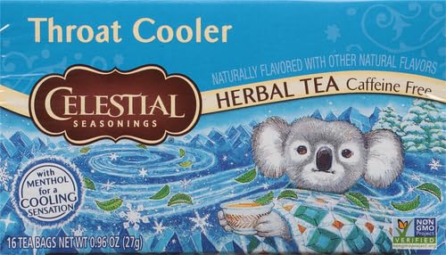 Celestial Seasonings Throat Cooler Herbal Tea - Caffeine Free, 32 Bags