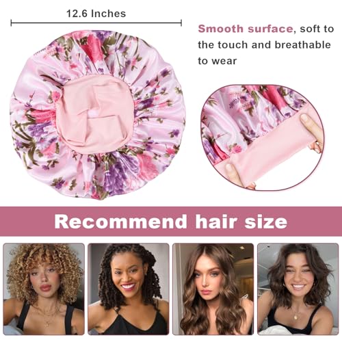 8 Pcs Satin Bonnet Set for Sleeping - Silk Hair Wraps by LEADUWAY