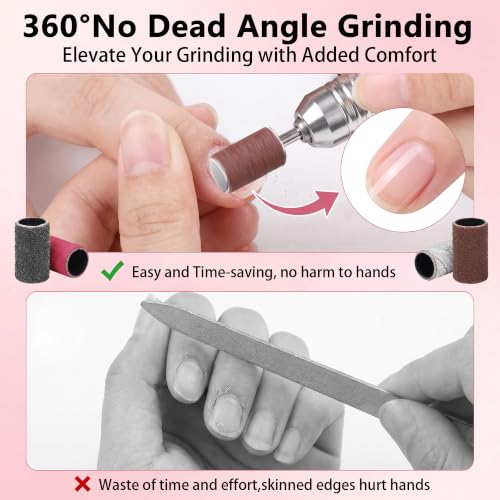 200 Pcs Nail Drill Bits Sanding Bands Set - Coarse to Fine Grits