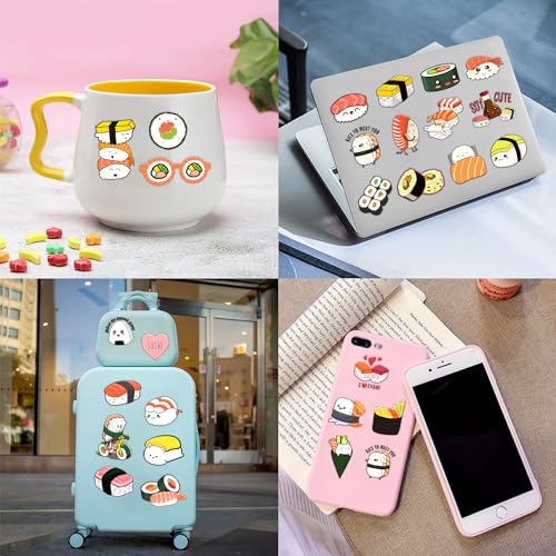 96 PCS Sushi Temporary Tattoos - Kids & Adults Water-Resistant Japanese Sushi Stickers