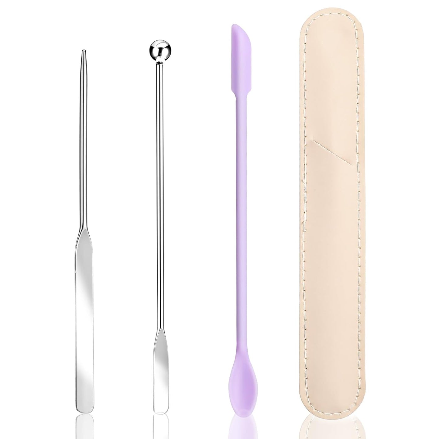 Makeup Spatula Set - 3 Pcs Stainless Steel Foundation Applicators | Professional Mixing Tools for Even Application