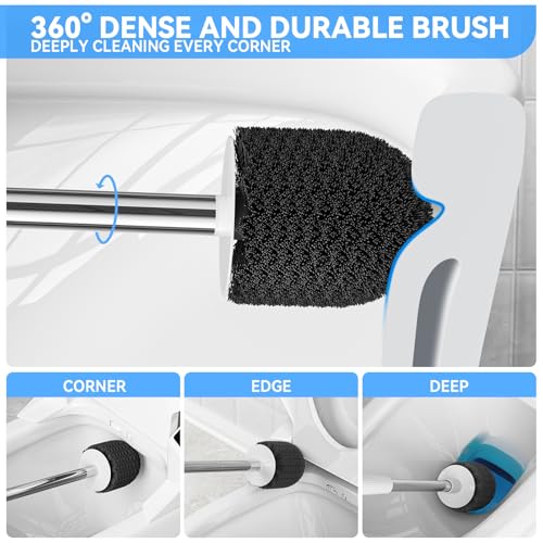 TRENTI Toilet Brush and Holder Set - Compact Wall-Mounted Design