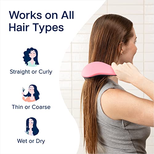 Crave Naturals 2-Pack Detangler Hair Brush for Kids & Adults - Pink & Hazy Swirl