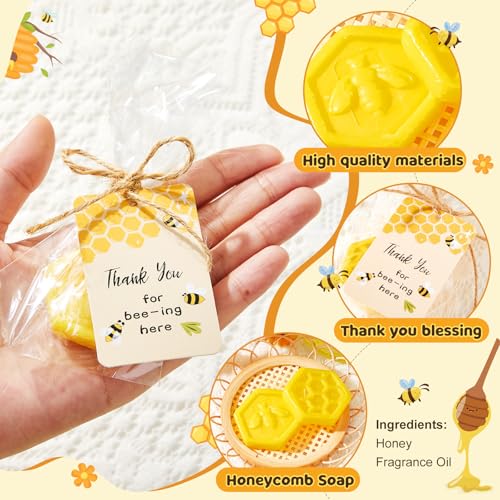 12 Honeycomb Soap Party Favors with Thank You Cards for Baby Showers