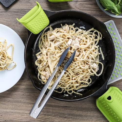 Dexas 12" Spoon & Strain Tongs with Gravity Lock Mechanism - Gray