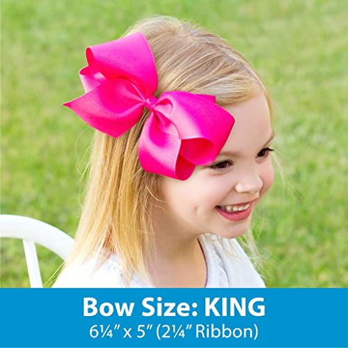 Wee Ones Classic Grosgrain Hair Bow - Light Yellow King Size No-Slip Clip