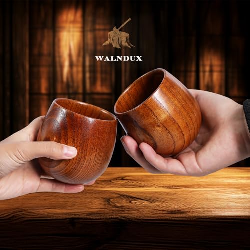 WALNDUX Handcrafted Wooden Whiskey Glass Set - Ideal Bourbon Gift