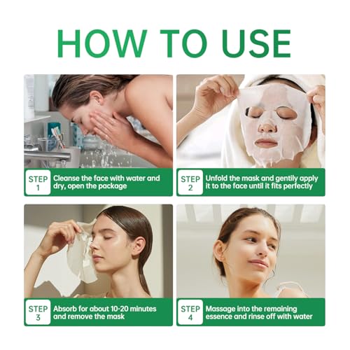 ASYBO Collagen & Aloe Vera Facial Sheet Mask - 20 Pack Anti-Aging Skincare