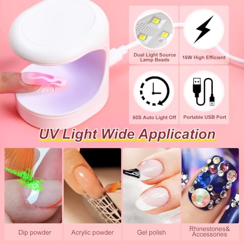 Major Dijit Gel Nail Extension Kit with UV Lamp, Drill, and 500 Almond Tips