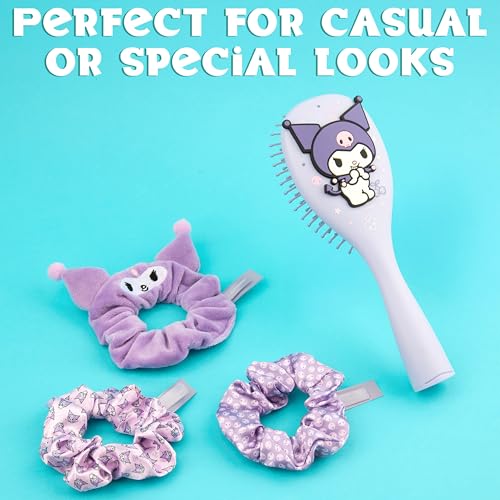 Hello Kitty Sanrio Character Detangler Hair Brush and Scrunchies Set
