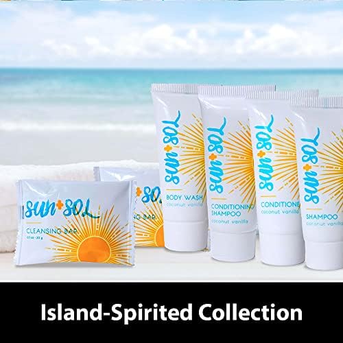 World Amenities Sun + Sol 2-in-1 Shampoo & Conditioner - Travel Size (Pack of 25)