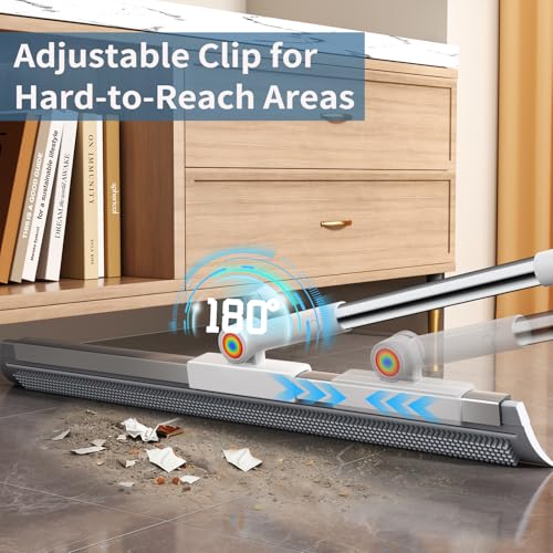 Gleynest 2-in-1 Floor Squeegee with 180° Rotating Head & Adjustable Handle