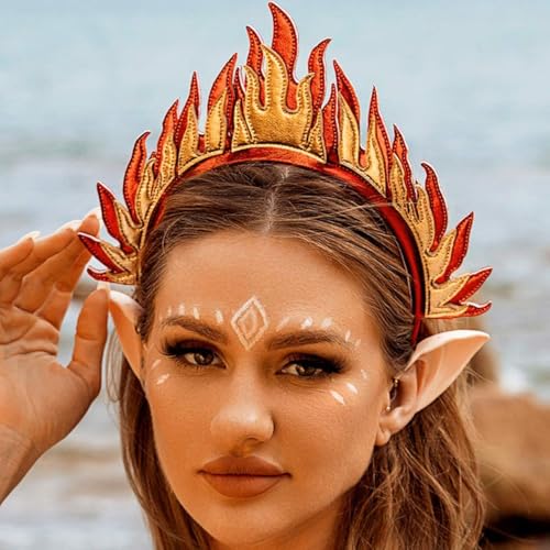 Red Flame Goddess Headband - Festival Costume Hair Accessory