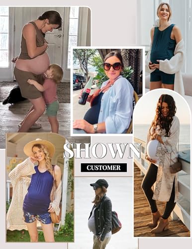 Ekouaer Nursing Pajamas Set for Postpartum - Tank Tops and Shorts