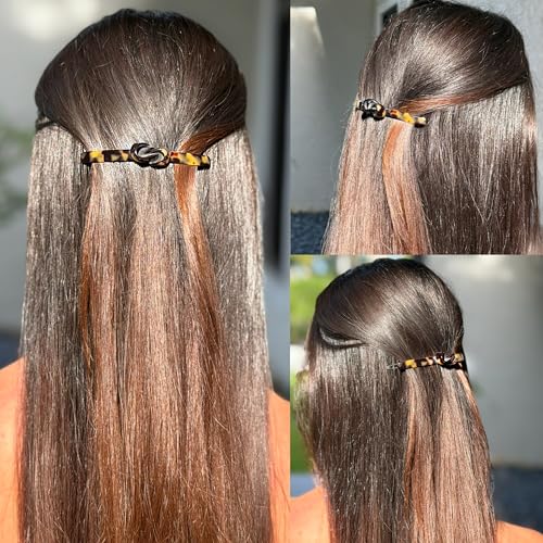 Tokyo 3.75 Inch Handmade French Hair Barrette Clip - Metal-Free Closure, Strong Hold for All Hair Types
