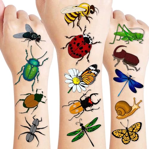 60PCS Kids Bug Temporary Tattoos - Fun Insect Stickers for Parties