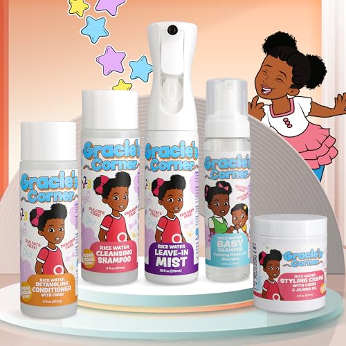 Gracie's Corner Rice Water Baby Shampoo - Gentle Foaming Cleanser for Kids, 8.5 oz