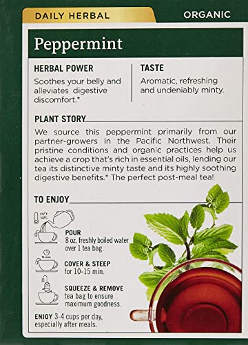Organic Peppermint Tea Bags - 16 Count (Pack of 2)