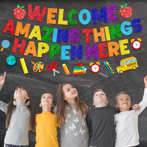 Welcome Banner for Classrooms - Amazing Things Happen Here Decor