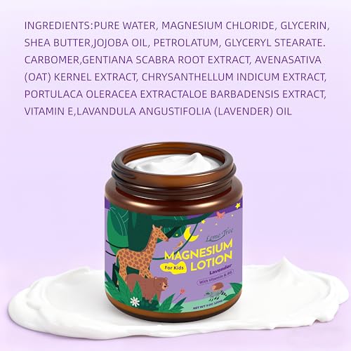 Lavender Magnesium Lotion for Kids - Non-Greasy Body Cream, 4 oz