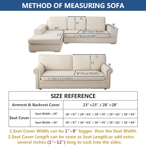Eismodra Washable Couch Cover for 3 Cushion Sofa, Dark Gray