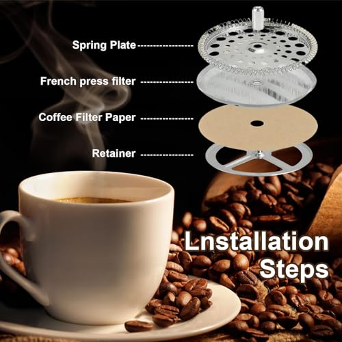 150 Count Disposable Coffee Filters for 34oz French Press