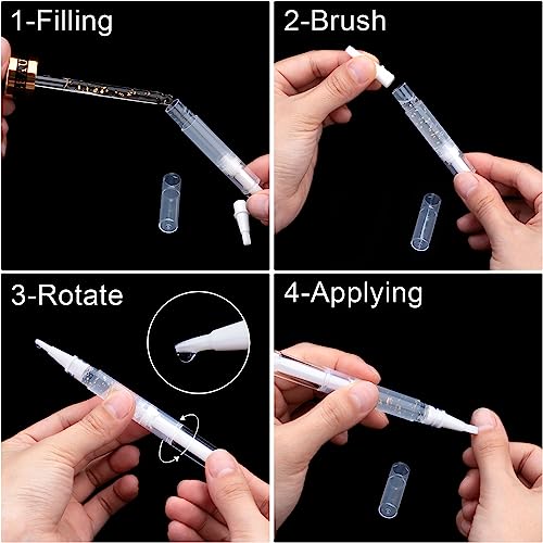 SOKOSEY 10-Pack 3ml Refillable Cuticle Oil Pens with Brush Tips