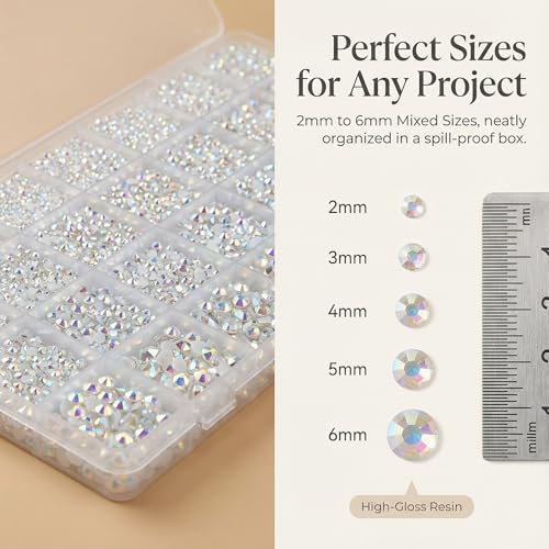 36,000pcs White AB Rhinestones Kit with B7000 Glue and Application Tools