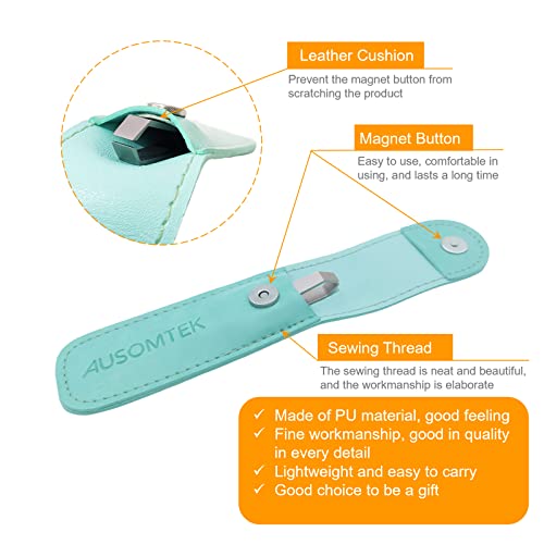 Ausomtek Stainless Steel Beard Tweezers with 5mm Tip - Precision Hair Removal Tool in Cyan Case