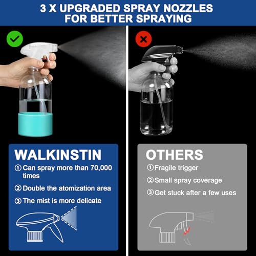 Walkinstin 17oz Glass Spray Bottles with Silicone Boots - 3 Pack