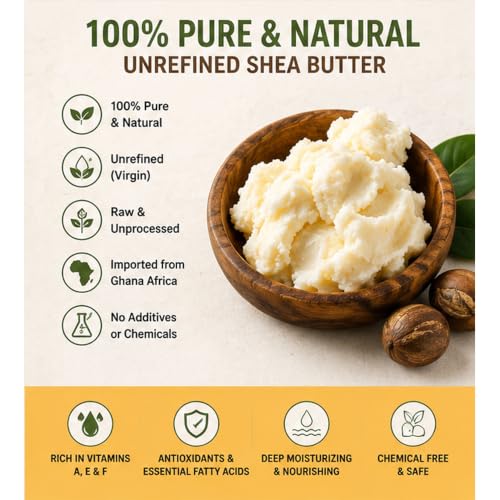 Mary Tylor Naturals Pure Unrefined 16 oz Shea Butter from Ghana — Ivory, 1 lb (Pack of 1) Natural Hair & Skin