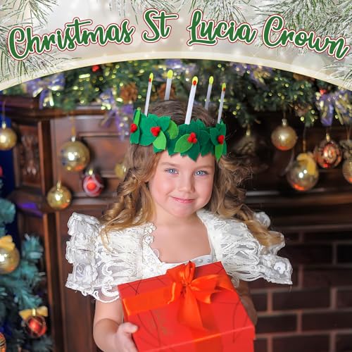 Christmas St. Lucia Felt Headband Crown with Colorful Candle Design