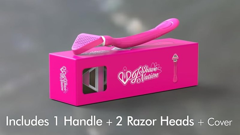 VIKINI by V-J Shave Nation Women’s Bikini Razor – Smoothest Glide Blades for Pubic & Intimate Area – 1 Handle + 2 Refills + Gift Cover