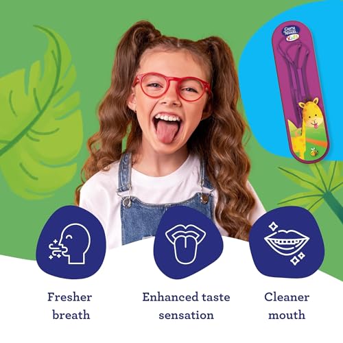 Kids Tongue Scraper Stainless Steel 2-Pack with Travel Case - Gentle Oral Hygiene