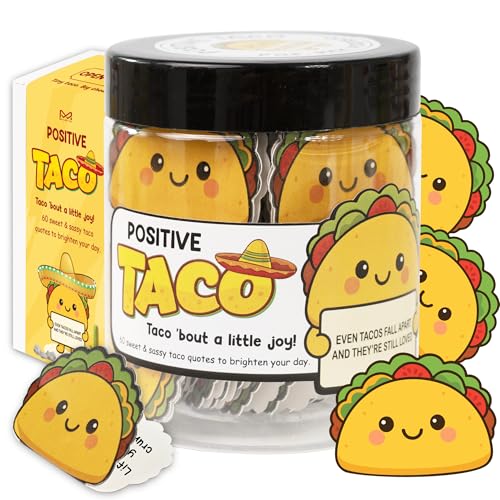 Positive Taco Jar with Affirmation Cards - Fun Gift for All Ages