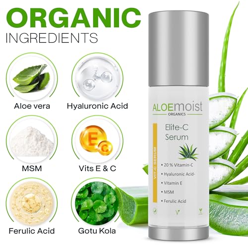 AloeMoist Vitamin C Serum for Face with Hyaluronic Acid - 0.5 fl oz