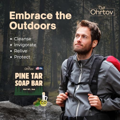 Natural Pine Tar Soap Bar for Men & Women – Acne & Eczema Relief