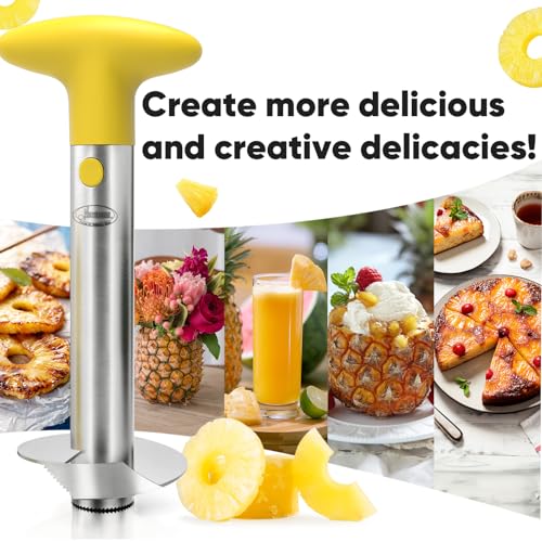 Stainless Steel Pineapple Corer - Quick & Easy Fruit Slicer