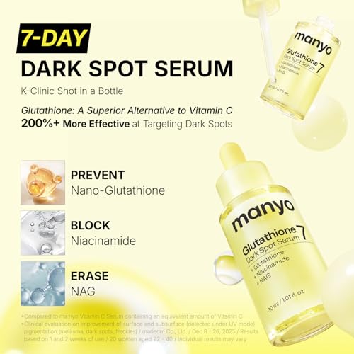 ma:nyo Glutathione 7 Dark Spot Serum - Brightening Face Treatment 1.01 oz